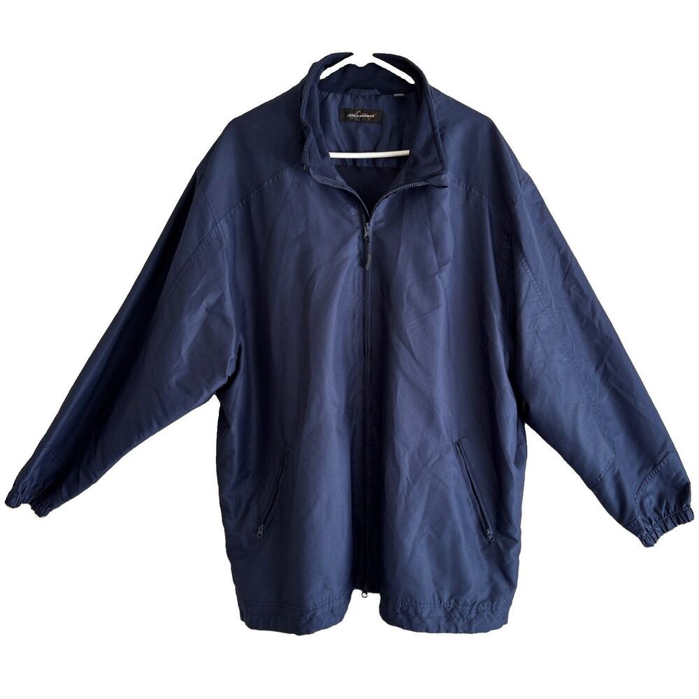 Greg Norman Windbreaker Jacket Mens 2XL Blue Full Zip Pockets